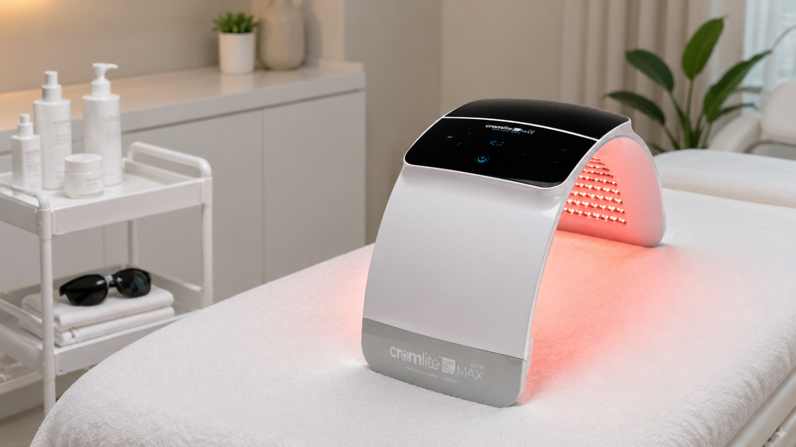 Aparat profesional CROMLITE MAX pentru fototerapie LED în cabinetul cosmetologic